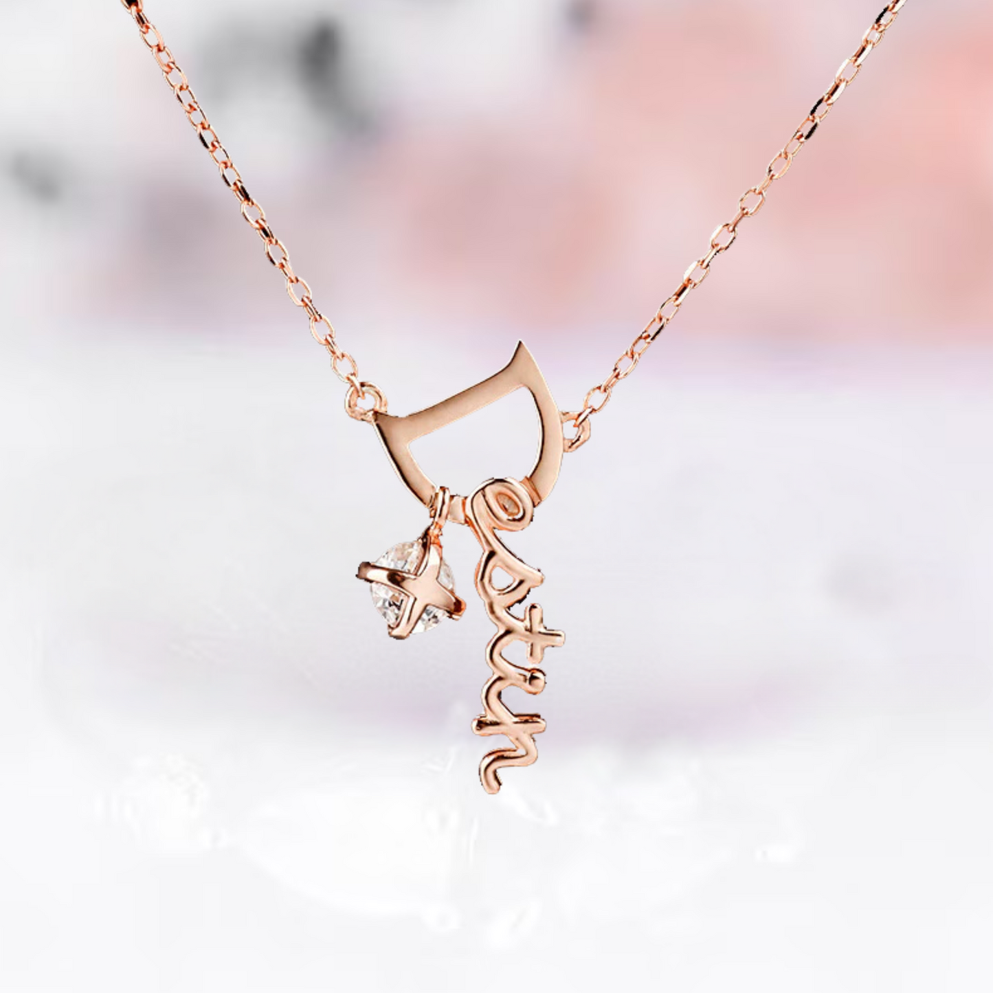 Pink Diamond Goblin Destin Pendant Necklace Unique Dainty Pendant 14K Rose Gold Vermeil - Necklace for Women Anniversary Gift