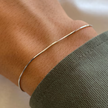 Unisex Snake Chain Bracelet- Simple Thin Gold-Silver-Rose Gold Herringbone Chain- Dainty Bracelet