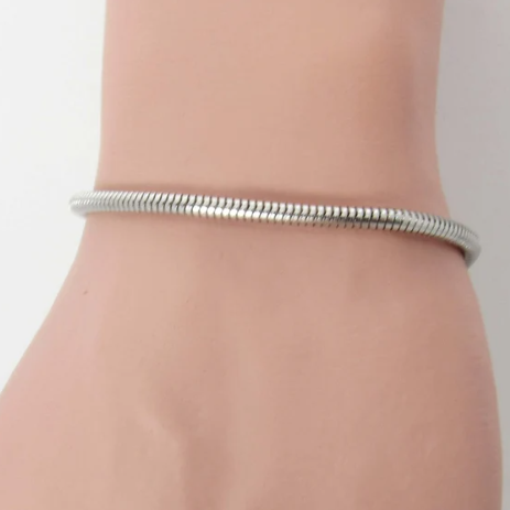 Round Snake Chain Bracelet- Stainless Steel Bracelet- Men's Jewelry- Women's Jewelry- Fashion Bracelet for Men- Bracelet for Women