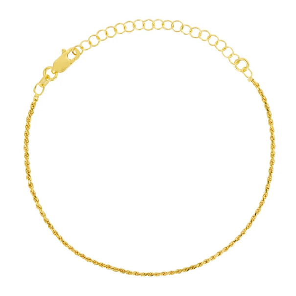 Mens Bracelet Rope Chain- Thin Mens Silver Bracelet Link- Gold Bracelet For Men- Mens Jewelry