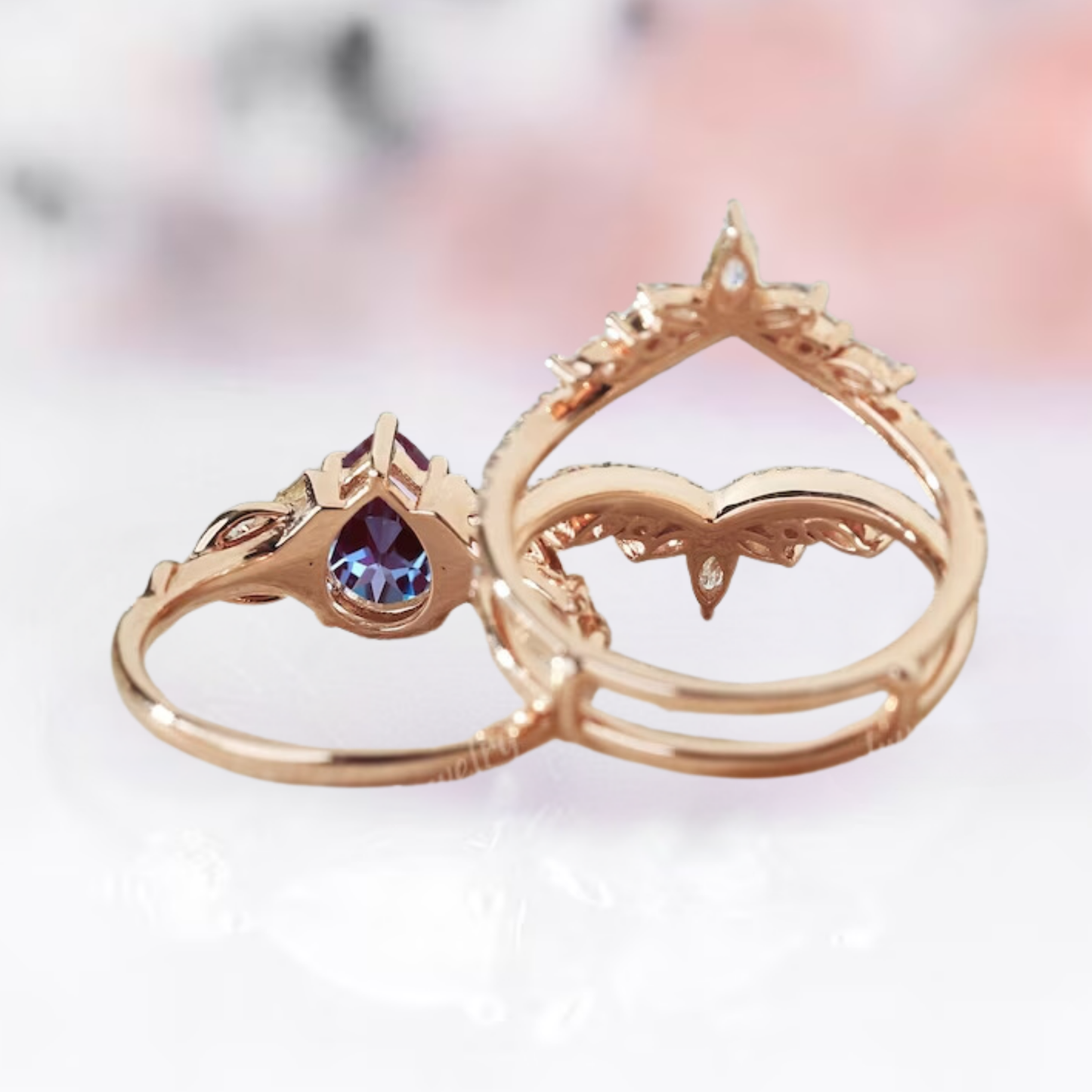 Alexandrite Engagement Ring in 14k Yellow Gold Vermeil 1pc - June Birthstone- Anniversary Gift