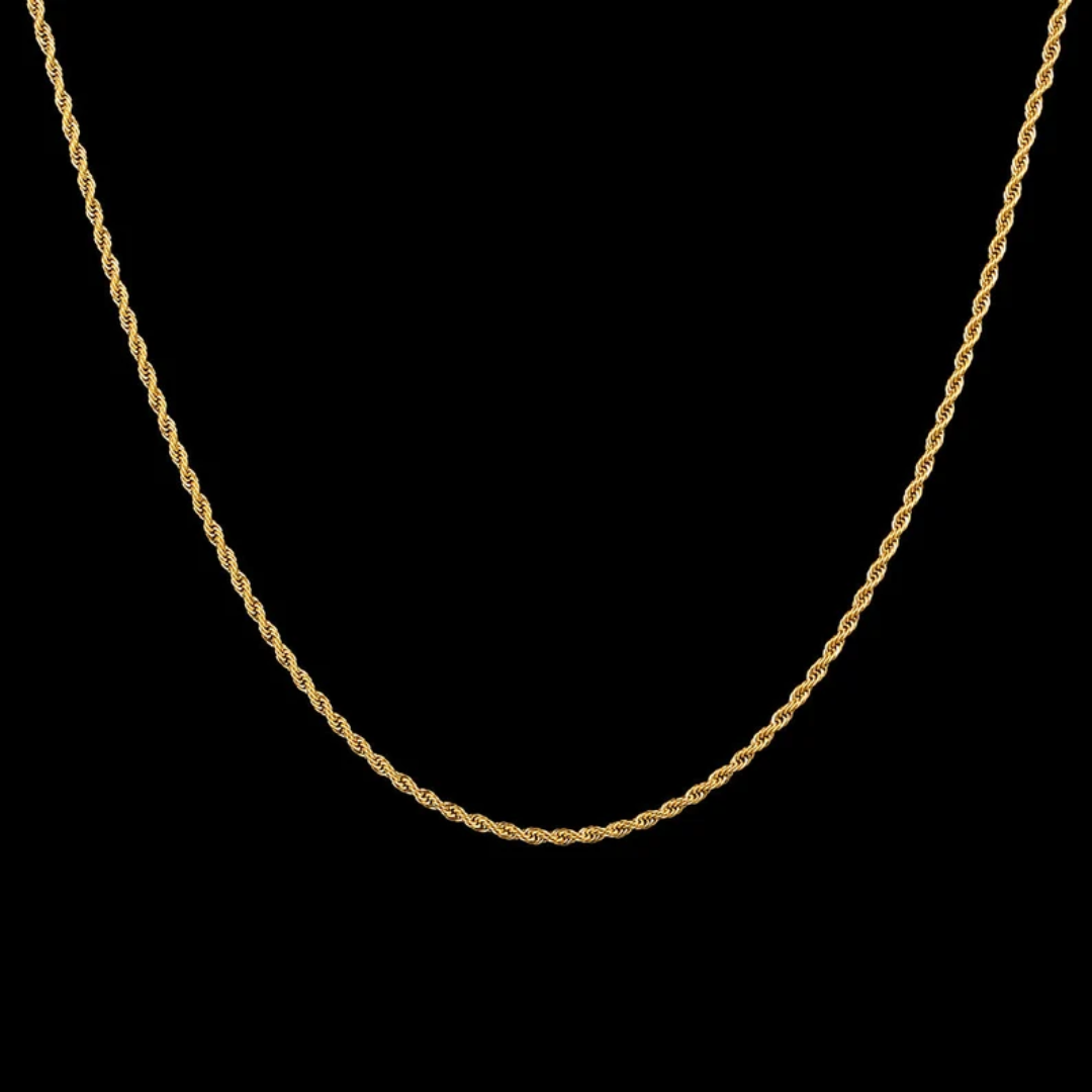 Silver 2mm Thin Rope Chain Necklace - Twisted Rope Chain For Men - Chain Necklace Men Jewelry