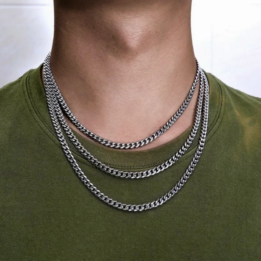 5mm Silver Cuban Mens Chain - Mens Jewellery - Silver Chain Necklace For Men