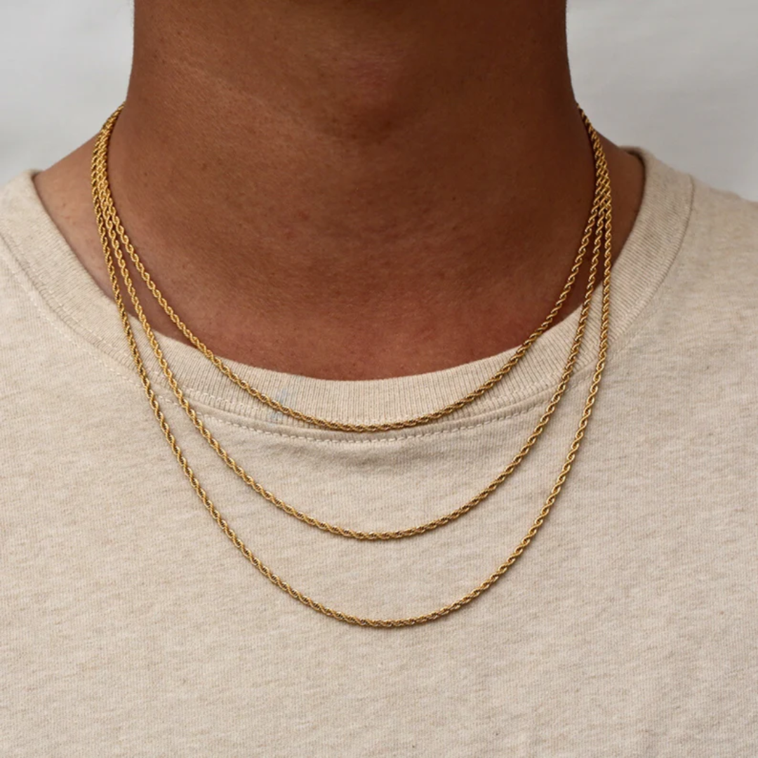 Silver 2mm Thin Rope Chain Necklace - Twisted Rope Chain For Men - Chain Necklace Men Jewelry