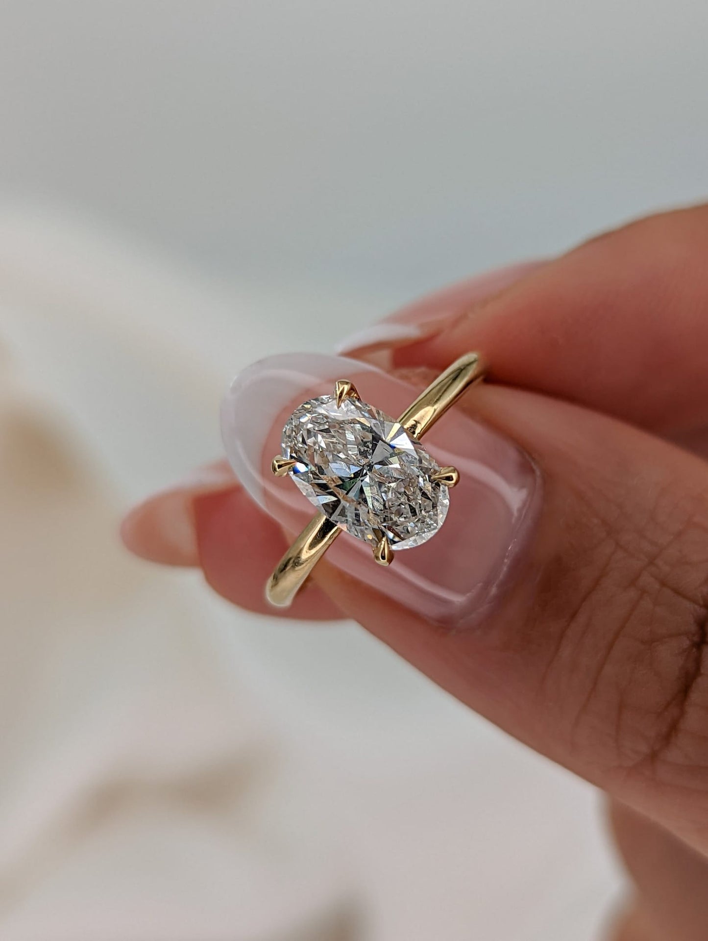 1.55 Carat Oval Diamond Engagement Ring 14K Yellow Gold Finish Solitaire Ring - Best Proposal Ring For Her