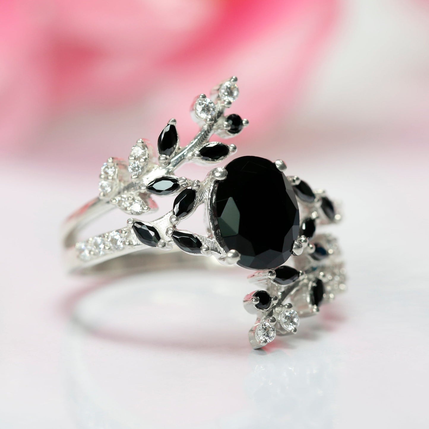 Natural Spinel Engagement Ring - August Birthstone Ring For Woman - 925 Sterling Silver Promise Ring