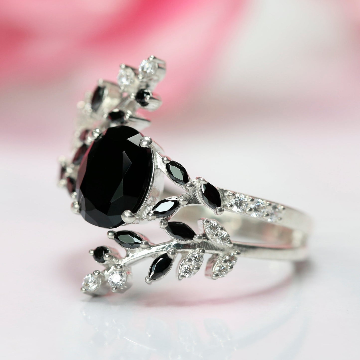 Natural Spinel Engagement Ring - August Birthstone Ring For Woman - 925 Sterling Silver Promise Ring