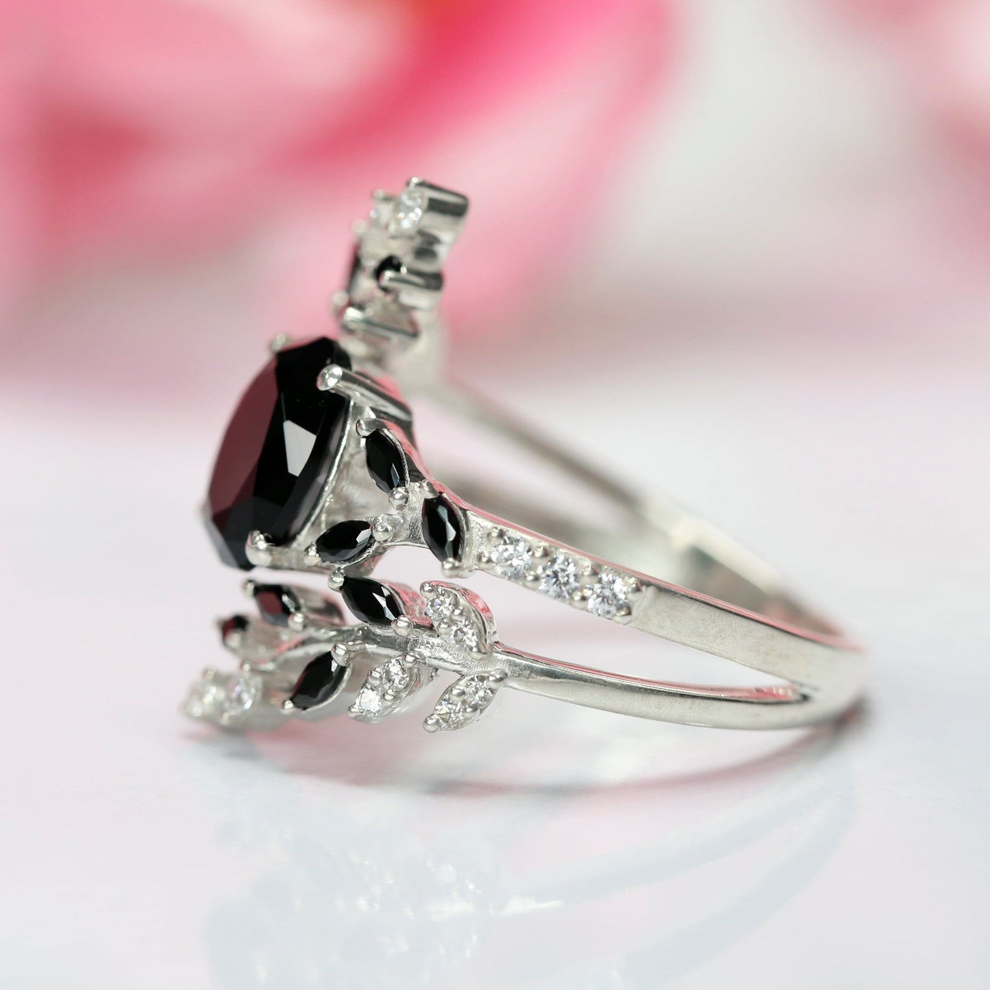 Natural Spinel Engagement Ring - August Birthstone Ring For Woman - 925 Sterling Silver Promise Ring