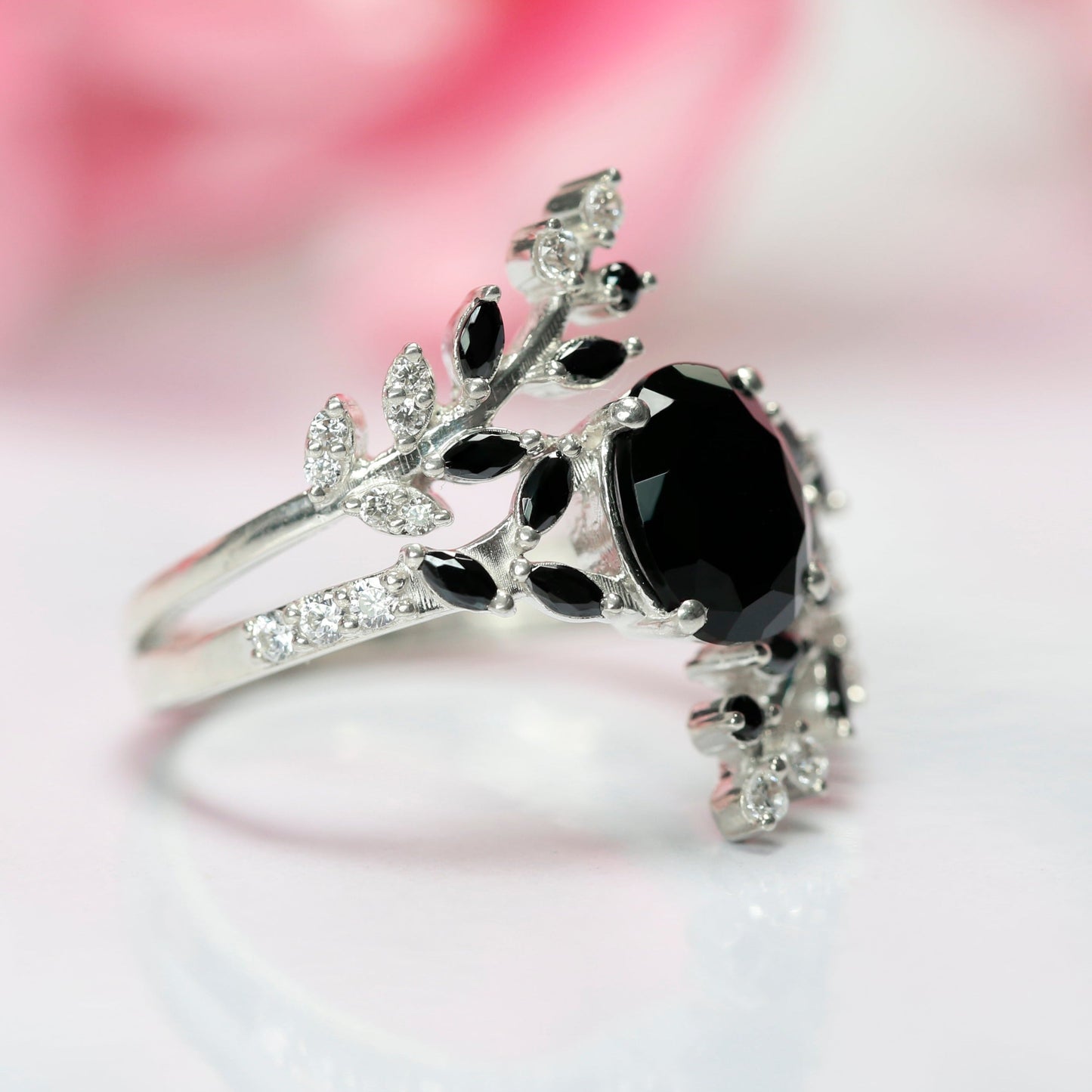 Natural Spinel Engagement Ring - August Birthstone Ring For Woman - 925 Sterling Silver Promise Ring