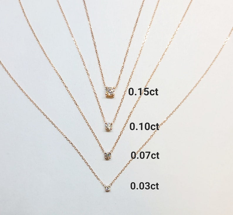 Diamond solitaire necklace in 925 sterling silver for everyday wear