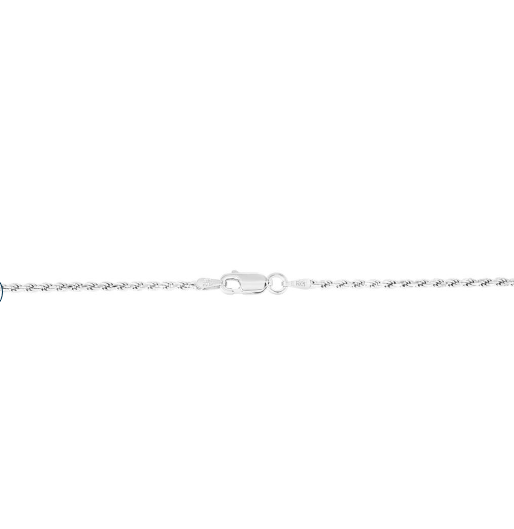 1.4mm Diamond Cut Solid Rope Chain Necklace 18" Sterling Silver