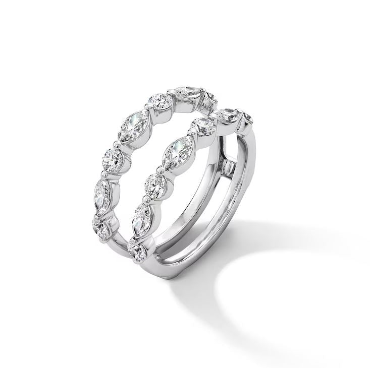 1-1/2 CT. T.W. Marquise & Round Diamond Wrap Ring Enhancer in 925 Sterling Silver
