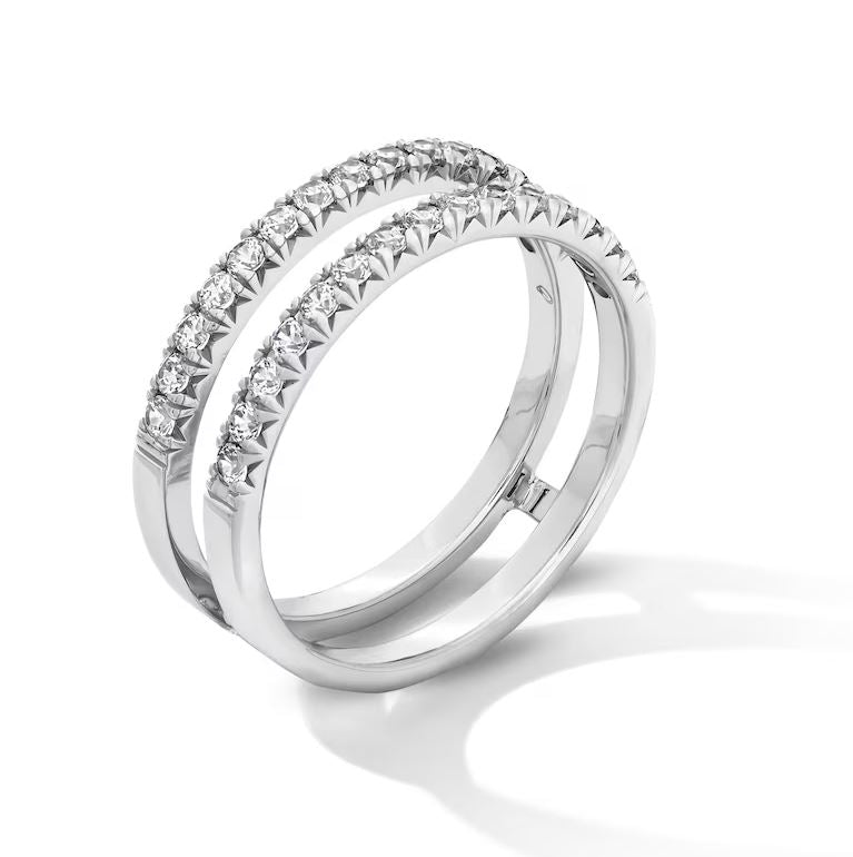 0.50 CT Round Diamond Engagement Ring Enhancer Ring Jacket in 925 Sterling Silver