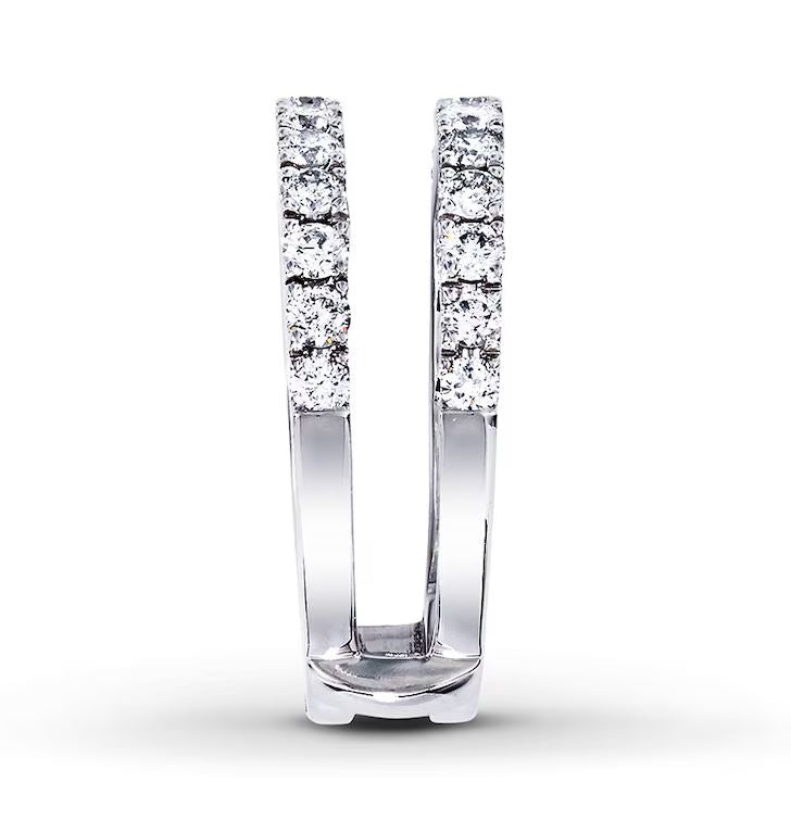Simple Ring Jacket 0.50 Ct Diamond Wrap Ring Enhancer in 925 Sterling Silver