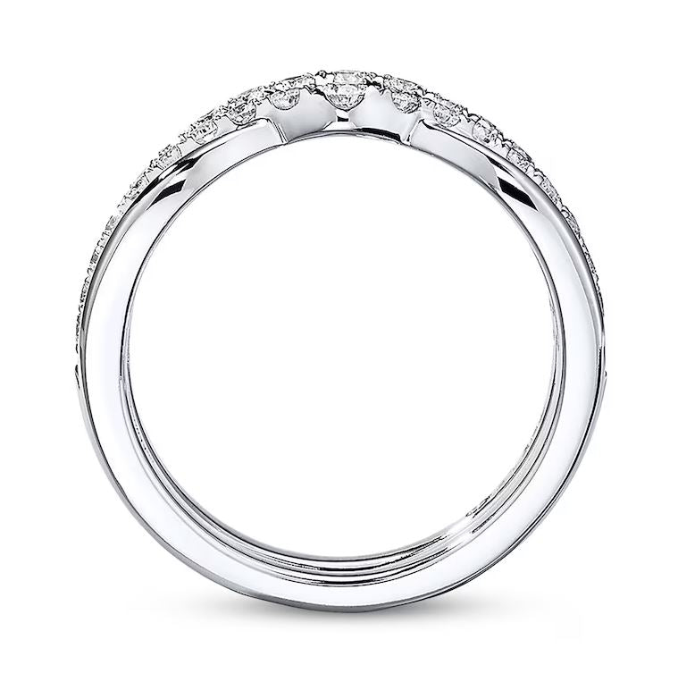 LEO Ring Enhancer 0.50Ct Diamond Wrap Ring Jacket in 925 Sterling Silver