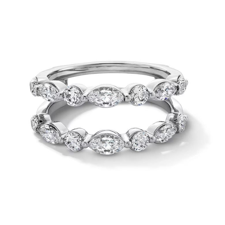 1-1/2 CT. T.W. Marquise & Round Diamond Wrap Ring Enhancer in 925 Sterling Silver