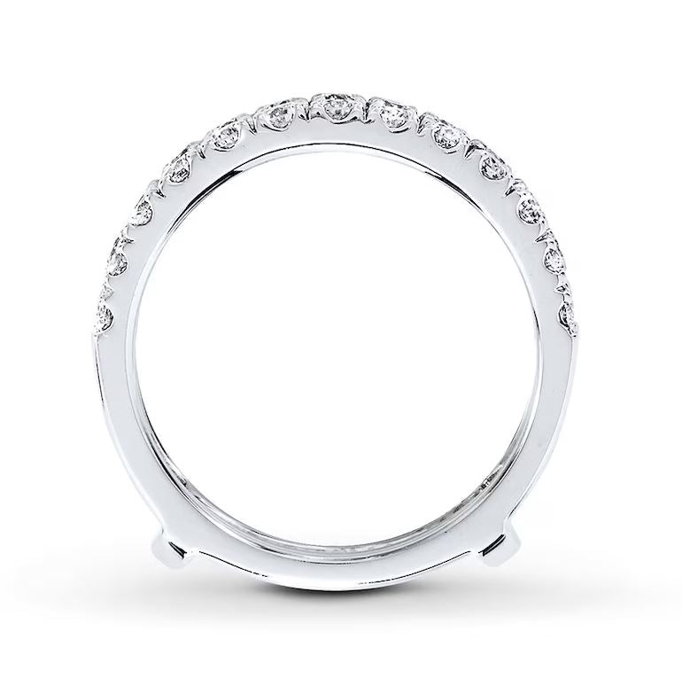 Simple Ring Jacket 0.50 Ct Diamond Wrap Ring Enhancer in 925 Sterling Silver