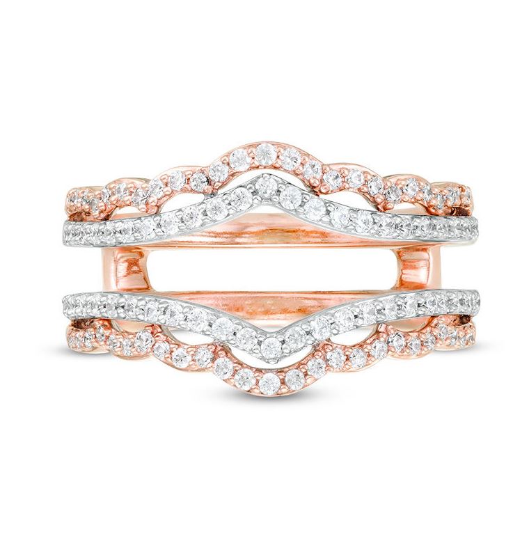 1/2 CT Diamond Wrap Ring Enhancer in 18K Gold Two-Tone Gold Vermeil on 925 Silver