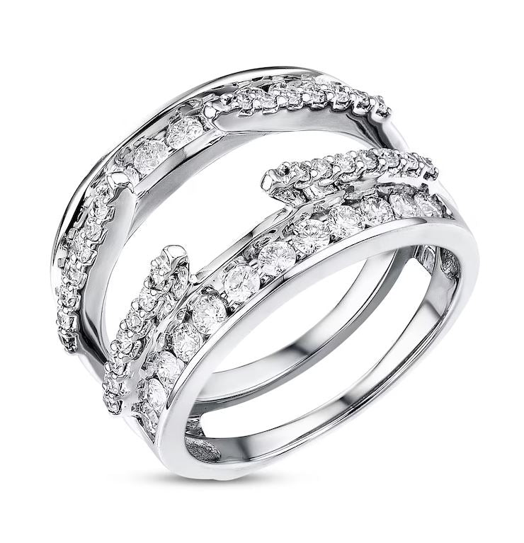 Engagement Ring Jacket 1 Ct Diamond Ring Enhancer in 925 Sterling Silver