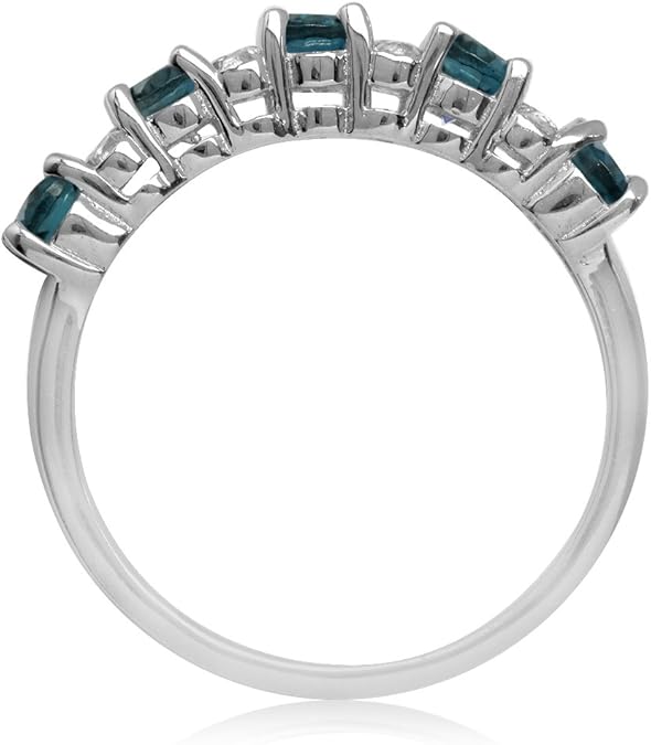 5X3mm Oval London Blue Topaz Ring in Sterling Silver - Anniversary Gift For Her