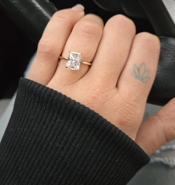 1 CT Radiant cut Engagement Ring in 925 Sterling Silver Promise Ring - Anniversary Gift For Her