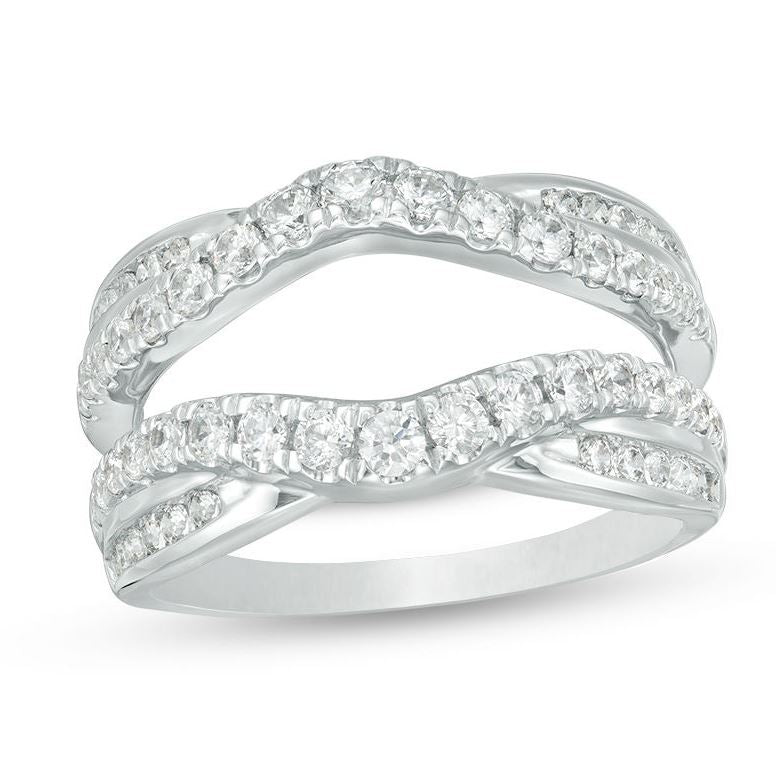 1.00 Ct Diamond Criss-Cross Engagement & Wedding Ring Enhancer in 925 Sterling Silver