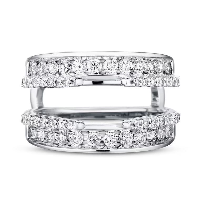 Engagement Ring Jacket 1 Ct Diamond Ring Enhancer in 925 Sterling Silver