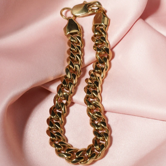 Gold Thick Bracelet Chain- Chunky Gold Bracelets For Women- Women's Bracelet Link Gold Chain Bracelet Women