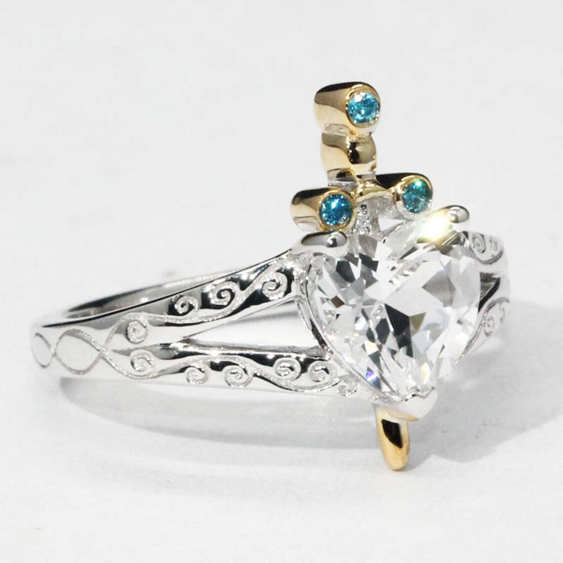 Snow White Huntsman Princess Engagement Wedding Promise Ring in 925 Sterling Silver Evil Queen Villain Ring