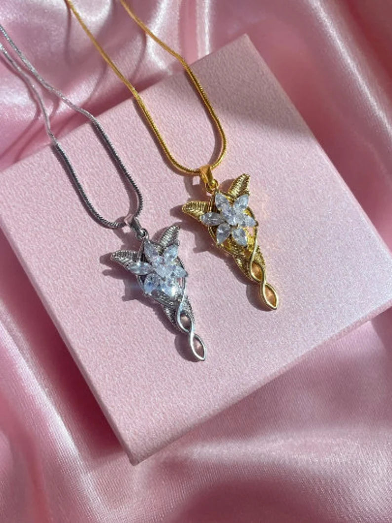 Fairy Tale Princess Pendant With Snake Chain in 925 Sterling Silver Gift for Queen Lover Jewelry