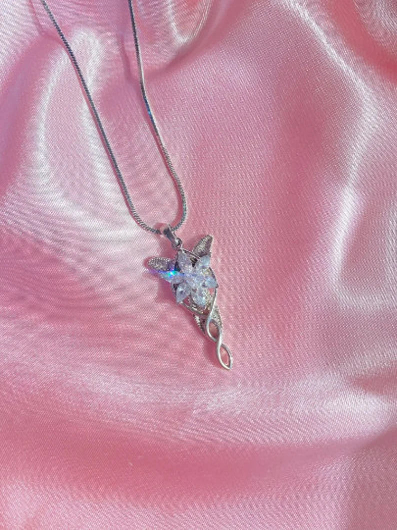 Fairy Tale Princess Pendant With Snake Chain in 925 Sterling Silver Gift for Queen Lover Jewelry