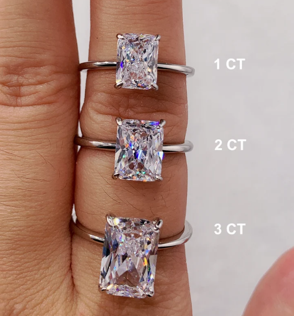 1 CT Radiant cut Engagement Ring in 925 Sterling Silver Promise Ring - Anniversary Gift For Her
