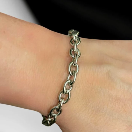 Stainless Steel Silver Chain Bracelet~ Chunky Cable Chain~ Women Men Teen Unisex Jewelry