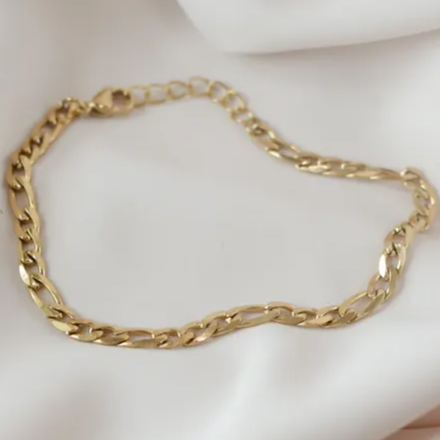 Bracelet Chain- Dainty Figaro Bracelet For Women- Thick Gold Chain Bracelet- Minimalist Chain Gift for Her Jewelry