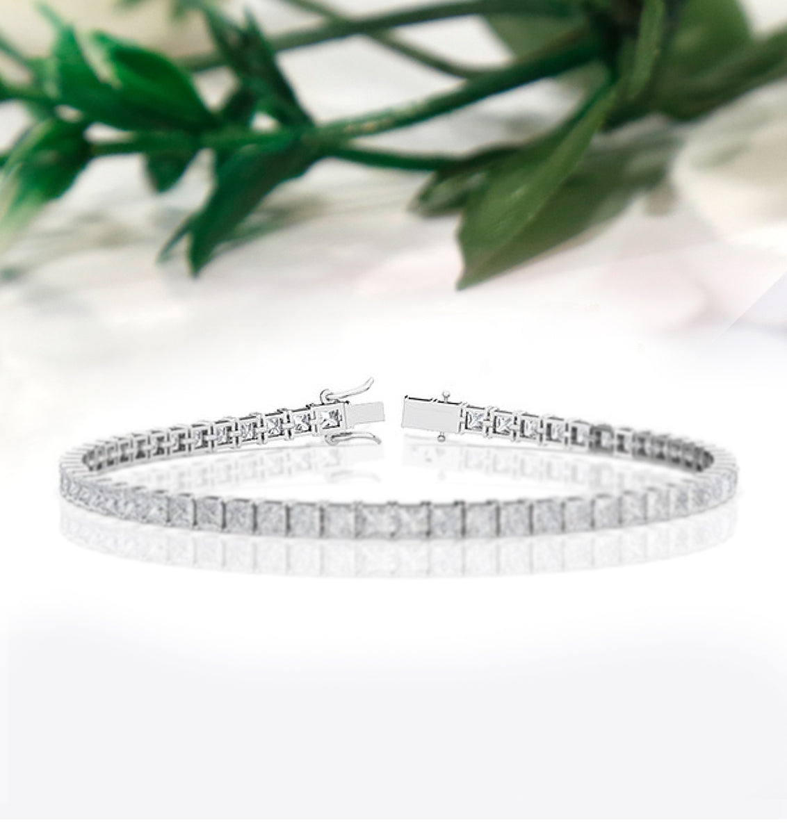 Princess Tennis Bracelet in 925 Sterling Silver