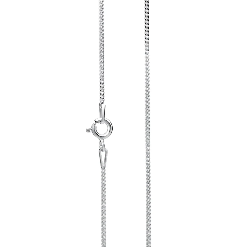 1.2mm curb chain necklace Sterling silver in High Quality everyday piece of jewelry Great as a gift.
