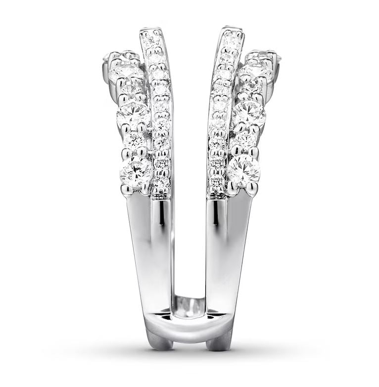 1.50 Ct Diamond Wrap Ring Enhancer in 925 Sterling Silver