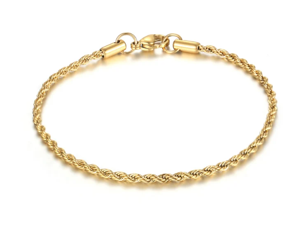 Gold Bracelets for Women- Dainty Bracelet Rope Chain- Thin Gold Bracelet Chains for Her- Thin Gold Bracelet Gifts-