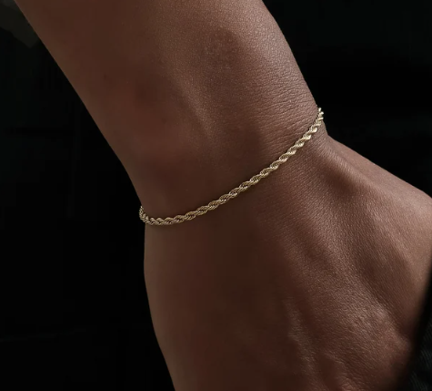 Gold Bracelets for Women- Dainty Bracelet Rope Chain- Thin Gold Bracelet Chains for Her- Thin Gold Bracelet Gifts-