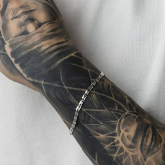 Valentino Bracelet- Mens Bracelet With Love Heart Engraving- Adjustable Silver Link Bracelet Chain- Heart Chain Bracelet