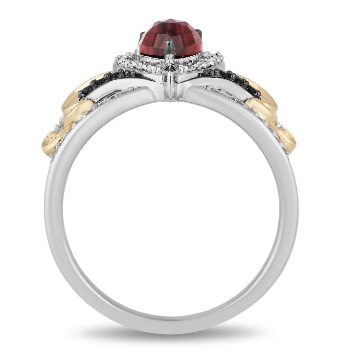 Red Garnet & Diamond Evil Queen Ring in 925 Sterling Silver - Best Christmas Gift For Her