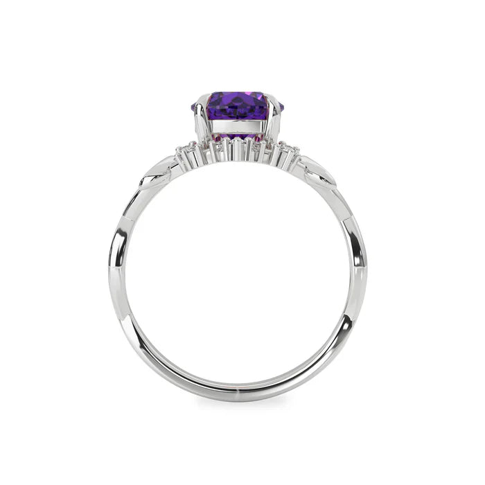 Pear Cut Amethyst Alice Star & Moon Magic Engagement Ring in 14k Yellow Gold Vermeil - Gift For Her