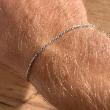 Mens Bracelet Rope Chain- Thin Mens Silver Bracelet Link- Gold Bracelet For Men- Mens Jewelry