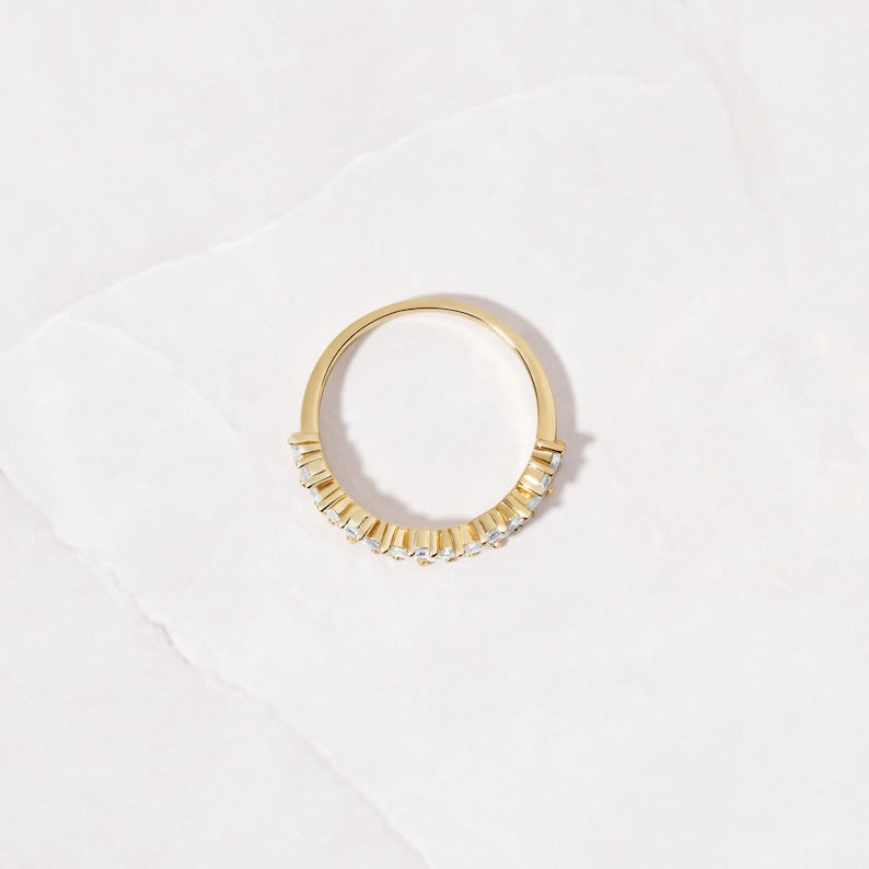 Multi Stone Promise Ring - Stacking Ring in Sterling Silver