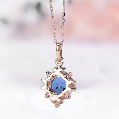 Snowflake Alexandrite Necklace in 14K Rose Gold Vermeil Necklace - Color Changing Gemstone - June Birthstone - Anniversary Birthday Gift For Her