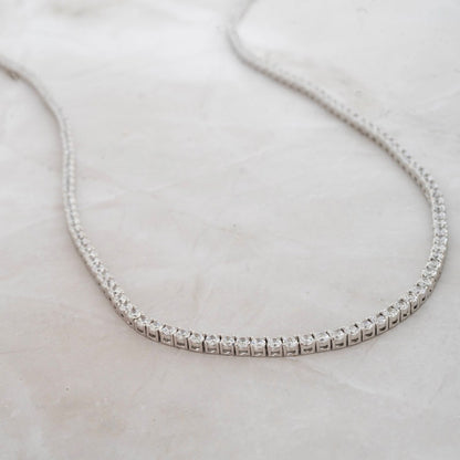 Diamond Tennis Necklace Gift for Her - Bridal Jewelry - CZ Tennis Necklace