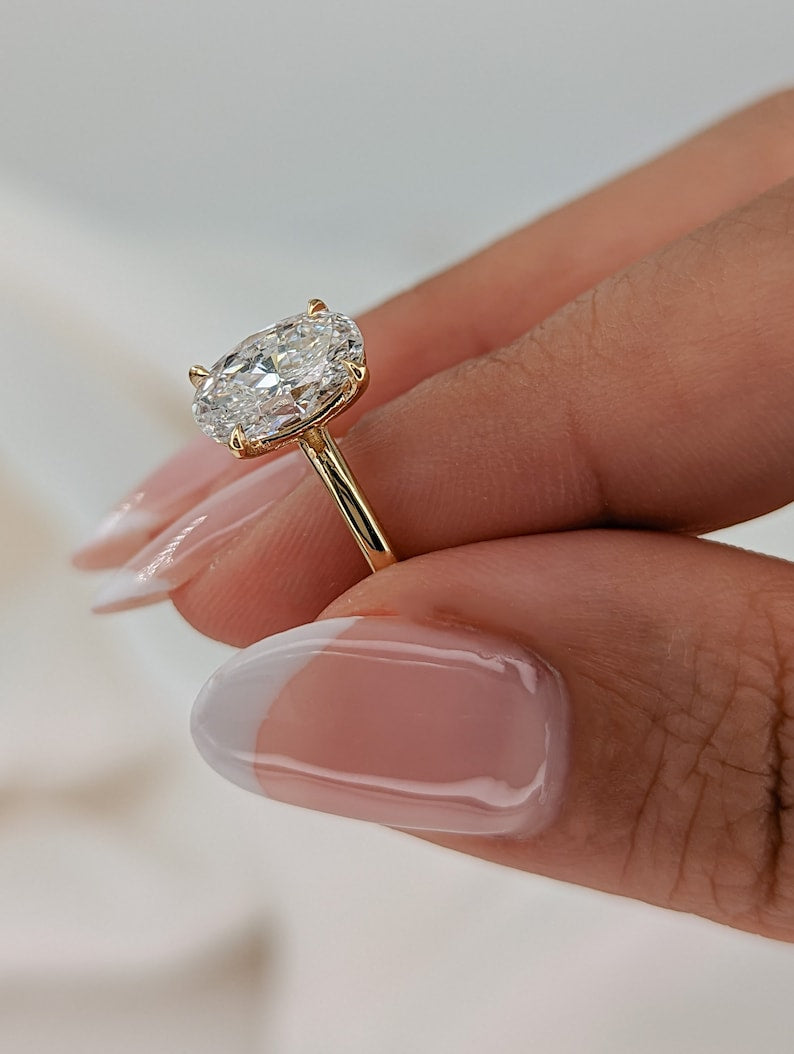 1.55 Carat Oval Diamond Engagement Ring 14K Yellow Gold Finish Solitaire Ring - Best Proposal Ring For Her