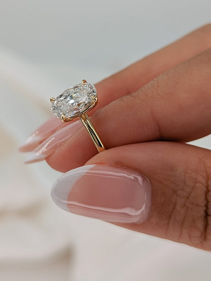1.55 Carat Oval Diamond Engagement Ring 14K Yellow Gold Finish Solitaire Ring - Best Proposal Ring For Her