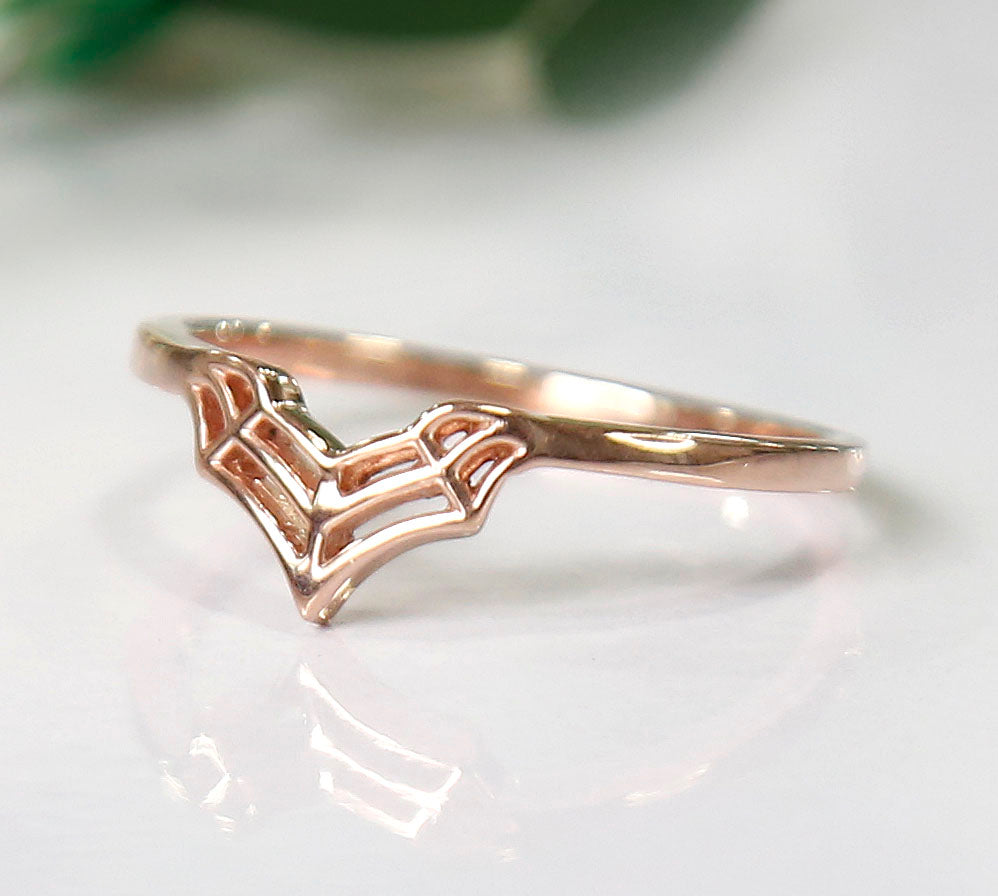 Spider Web Band Ring in 14K Yellow Gold Finish-Ring-AJUKEnterprise