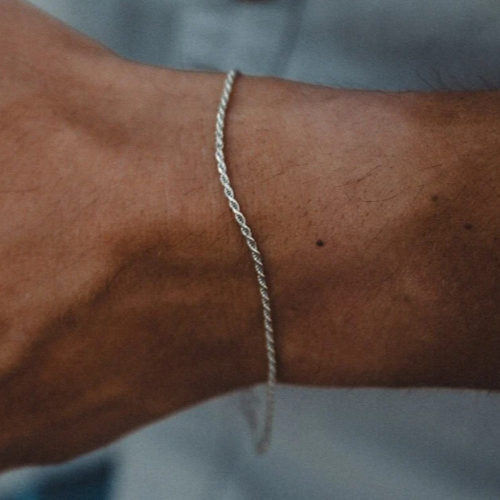 Mens Bracelet Rope Chain- Thin Mens Silver Bracelet Link- Gold Bracelet For Men- Mens Jewelry